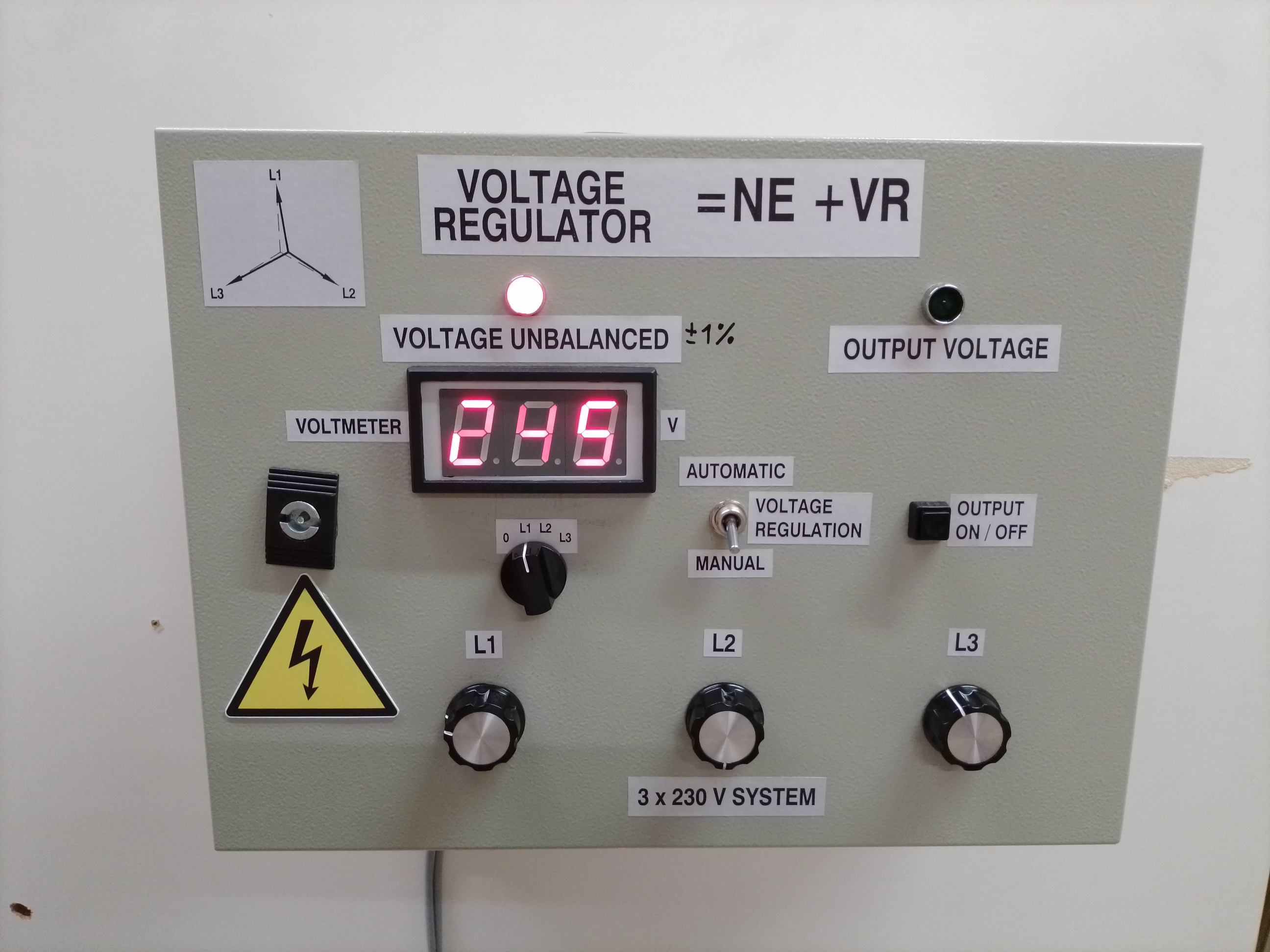 VR4-Voltage Regulator Puzzle front face, showing LED voltmeter,